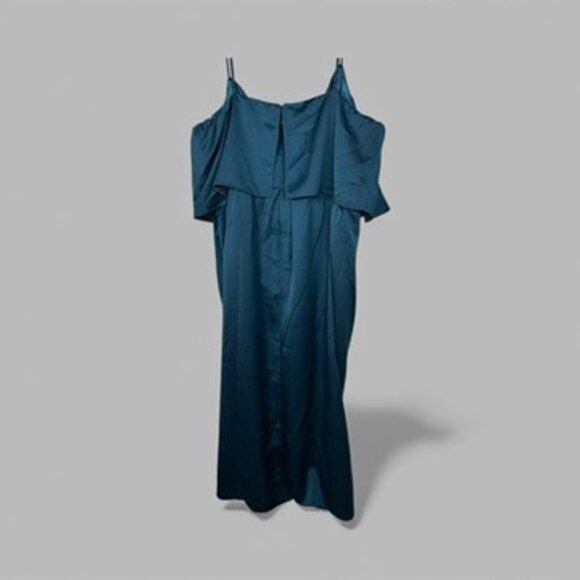 City Chic XL (22) Adjustable spaghetti straps, v-neckline Dress Bluish Green - Picture 3 of 6